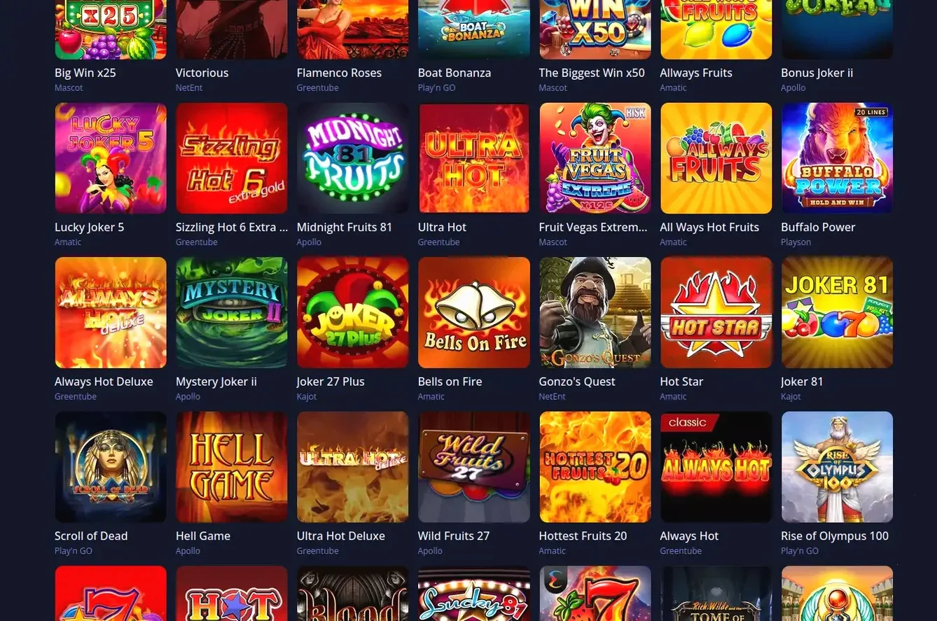 Игровой интерфейс казино Голд